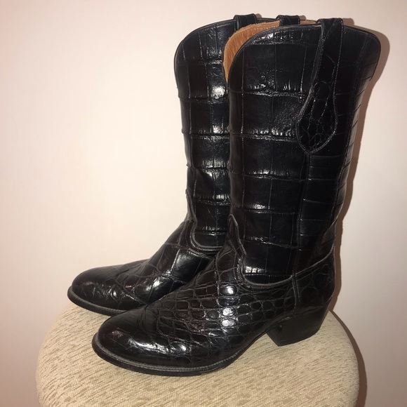 black gator cowboy boots